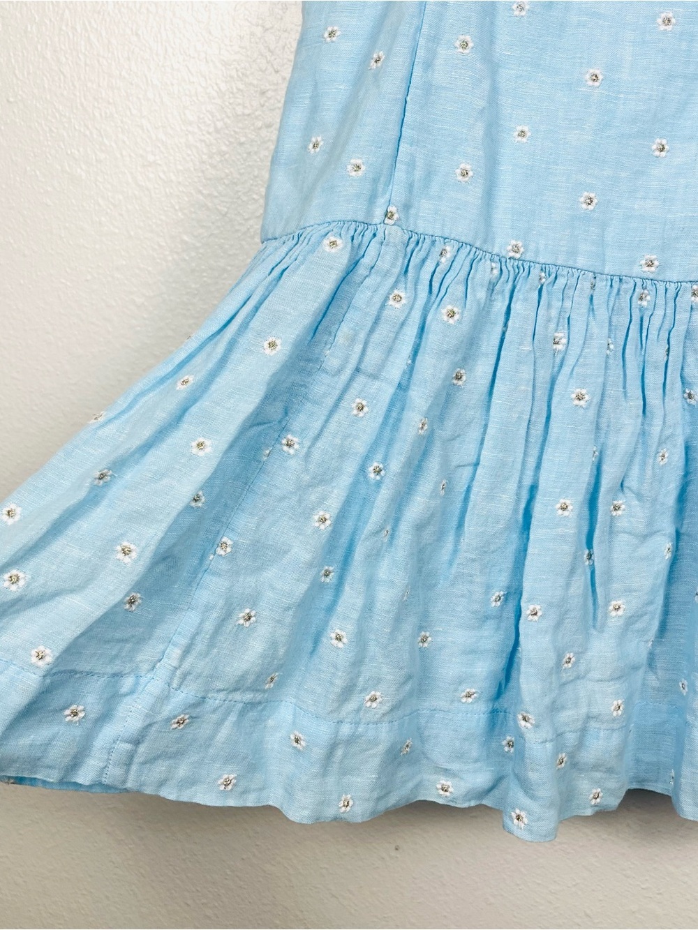 NWT Lilly Pulitzer Kylanne Blue Linen Cutout Mini Dress Drive Me Daisy Floral - Picture 6 of 9